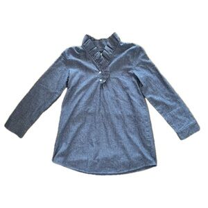 Mud Pie Chambray Women’s Top ruffled collar
